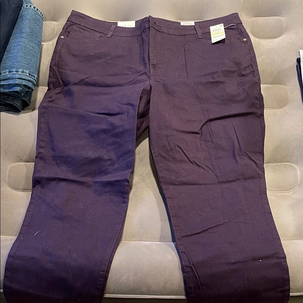 Style & Co. Dark Purple Slim Leg Pants